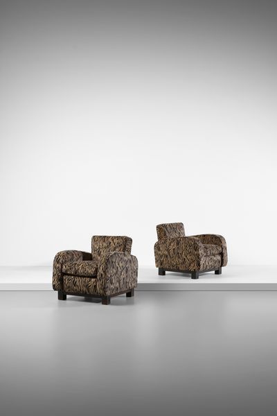 ULRICH GUGLIELMO (1904 - 1977) : attribuito. Coppia di poltrone per manifattura Strada, Italia  - Asta Asta 523 | DESIGN E ARTI DECORATIVE DEL NOVECENTO Tradizionale - Associazione Nazionale - Case d'Asta italiane