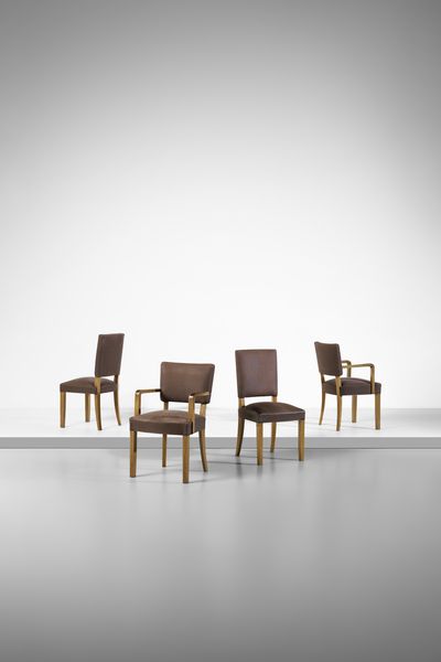 PONTI GIO (1891 - 1979) : Coppia di sedie e coppia di poltroncine  - Asta Asta 523 | DESIGN E ARTI DECORATIVE DEL NOVECENTO Tradizionale - Associazione Nazionale - Case d'Asta italiane