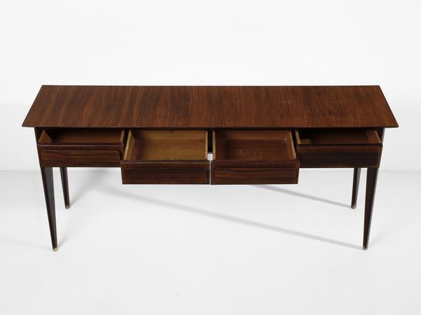 PARISI ICO (1916 - 1996) : Consolle a quattro cassetti, esecuzione Fratelli Rizzi, Intimiano  - Asta Asta 523 | DESIGN E ARTI DECORATIVE DEL NOVECENTO Tradizionale - Associazione Nazionale - Case d'Asta italiane