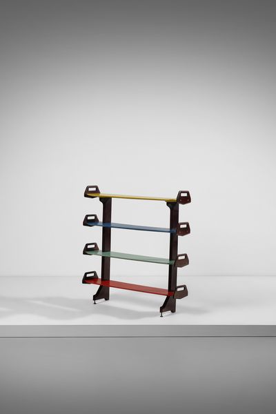 PARISI ICO (1916 - 1996) : Libreria a piani laccati in diversi colori mod. 457, esecuzione Angelo De Baggis, Cant  - Asta Asta 523 | DESIGN E ARTI DECORATIVE DEL NOVECENTO Tradizionale - Associazione Nazionale - Case d'Asta italiane