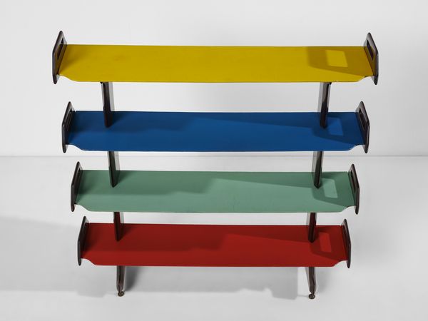 PARISI ICO (1916 - 1996) : Libreria a piani laccati in diversi colori mod. 457, esecuzione Angelo De Baggis, Cant  - Asta Asta 523 | DESIGN E ARTI DECORATIVE DEL NOVECENTO Tradizionale - Associazione Nazionale - Case d'Asta italiane