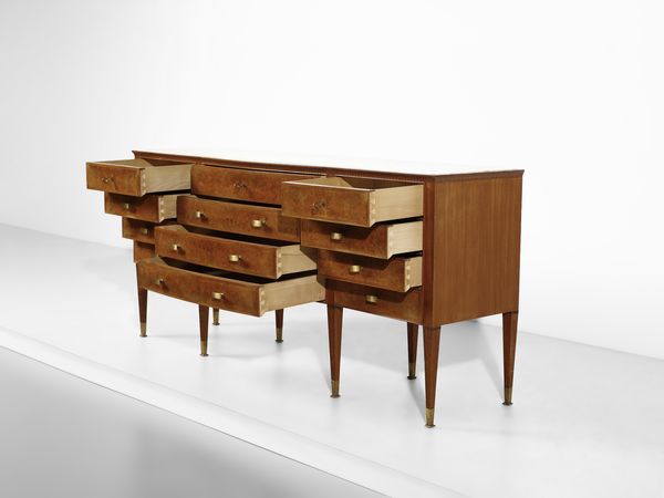 BUFFA PAOLO (1903 - 1970) : Grande cassettiera a dodici cassetti, esecuzione Enrico e Paolo Borghi, Cant  - Asta Asta 523 | DESIGN E ARTI DECORATIVE DEL NOVECENTO Tradizionale - Associazione Nazionale - Case d'Asta italiane