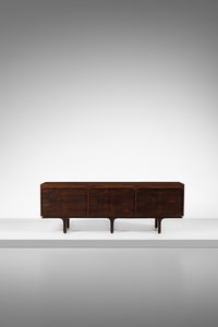 FRATTINI GIANFRANCO (1926 - 2004) - Credenza mod. 501/3 con scomparti a serrande scorrevoli per Bernini, Ceriano Laghetto
