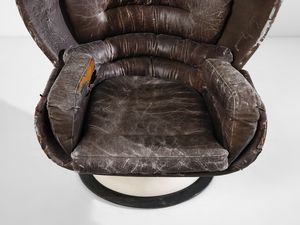 COLOMBO JOE (1930 - 1971) : Poltrona girevole mod. Elda per Comfort, Italia  - Asta Asta 523 | DESIGN E ARTI DECORATIVE DEL NOVECENTO Tradizionale - Associazione Nazionale - Case d'Asta italiane