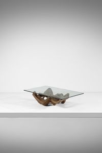 TREVI CLAUDIO (1928 - 1987) - attribuito. Tavolino da salotto con base scultorea