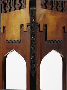 QUARTI EUGENIO (1867 - 1929) : Credenza a colonna Neo-Orientalista con piani a giorno e vetrinetta  - Asta Asta 523 | DESIGN E ARTI DECORATIVE DEL NOVECENTO Tradizionale - Associazione Nazionale - Case d'Asta italiane