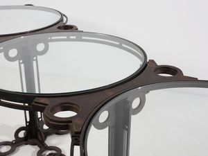 FALLANI ROBERTO  (n. 1937) : Tavolo/scrivania Tre Cerchi  - Asta Asta 523 | DESIGN E ARTI DECORATIVE DEL NOVECENTO Tradizionale - Associazione Nazionale - Case d'Asta italiane