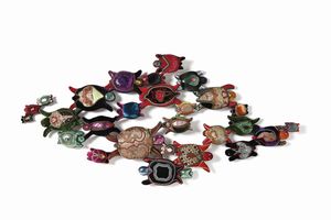 TOLOMEO CARLA (n. 1945) - Turtles on the wall Scultura da parete