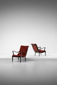 ZANINI GIGIOTTI (1893 - 1963) - Coppia di poltroncine in stile Novecento, Milano