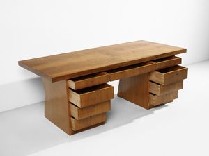 PONTI GIO (1891 - 1979) : Grande scrivania da centro a nove cassetti  - Asta Asta 523 | DESIGN E ARTI DECORATIVE DEL NOVECENTO Tradizionale - Associazione Nazionale - Case d'Asta italiane