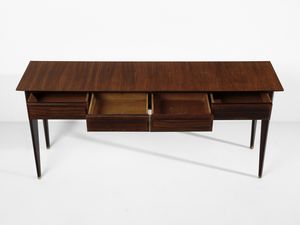 PARISI ICO (1916 - 1996) : Consolle a quattro cassetti, esecuzione Fratelli Rizzi, Intimiano  - Asta Asta 523 | DESIGN E ARTI DECORATIVE DEL NOVECENTO Tradizionale - Associazione Nazionale - Case d'Asta italiane