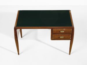 PONTI GIO (1891 - 1979) : Scrivania dirigenziale a quattro cassetti unita a dattilo a due cassetti per Dassi Mobili Moderni, Italia  - Asta Asta 523 | DESIGN E ARTI DECORATIVE DEL NOVECENTO Tradizionale - Associazione Nazionale - Case d'Asta italiane