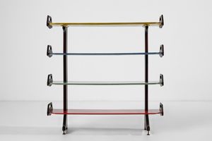 PARISI ICO (1916 - 1996) : Libreria a piani laccati in diversi colori mod. 457, esecuzione Angelo De Baggis, Cant  - Asta Asta 523 | DESIGN E ARTI DECORATIVE DEL NOVECENTO Tradizionale - Associazione Nazionale - Case d'Asta italiane