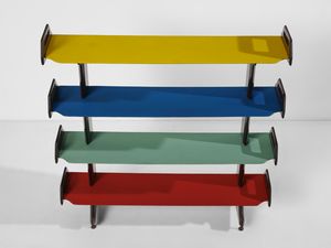 PARISI ICO (1916 - 1996) : Libreria a piani laccati in diversi colori mod. 457, esecuzione Angelo De Baggis, Cant  - Asta Asta 523 | DESIGN E ARTI DECORATIVE DEL NOVECENTO Tradizionale - Associazione Nazionale - Case d'Asta italiane