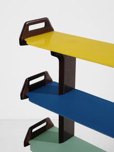 PARISI ICO (1916 - 1996) : Libreria a piani laccati in diversi colori mod. 457, esecuzione Angelo De Baggis, Cant  - Asta Asta 523 | DESIGN E ARTI DECORATIVE DEL NOVECENTO Tradizionale - Associazione Nazionale - Case d'Asta italiane