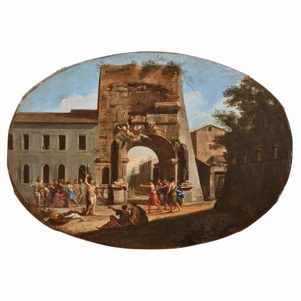 Niccol Codazzi (Napoli, 1642 - Genova, 1693) e pittore francese del sec. XVII  - Asta DIPINTI ANTICHI - Associazione Nazionale - Case d'Asta italiane