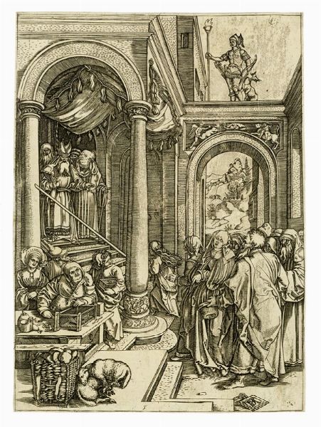 MARCANTONIO RAIMONDI : La presentazione della Vergine al tempio.  - Asta Arte Antica, Moderna e Contemporanea [parte I] - Associazione Nazionale - Case d'Asta italiane