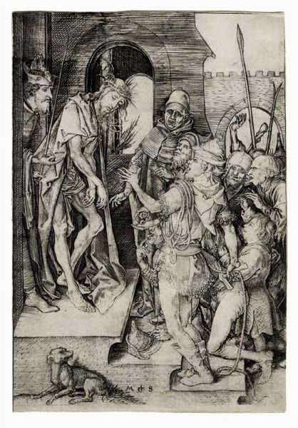 MARTIN SCHONGAUER : Cristo mostrato al popolo (Ecce Homo).  - Asta Arte Antica, Moderna e Contemporanea [parte I] - Associazione Nazionale - Case d'Asta italiane