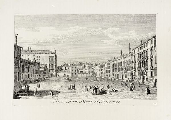 Antonio Visentini : Platea S. Pauli Privatis Aedibus ornata.  - Asta Arte Antica, Moderna e Contemporanea [parte I] - Associazione Nazionale - Case d'Asta italiane