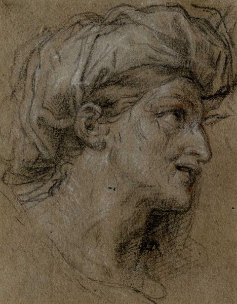 CHARLES LE BRUN : Studio per la testa della madre di Dario.  - Asta Arte Antica, Moderna e Contemporanea [parte I] - Associazione Nazionale - Case d'Asta italiane