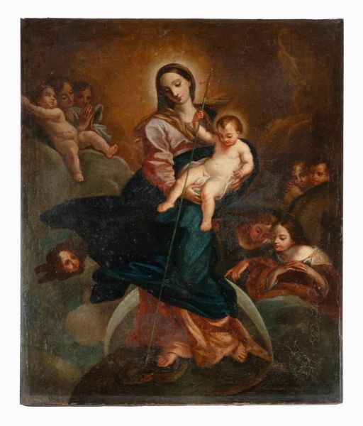 CARLO MARATTA : La Vergine con Ges Bambino che trafigge il serpente (Immacolata Concezione).  - Asta Arte Antica, Moderna e Contemporanea [parte I] - Associazione Nazionale - Case d'Asta italiane