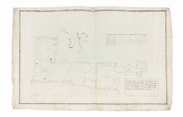 Pianta, o sia Perticazione del Podere detto Spinadello, Arativo, Piantato e Vitato, nel Territorio di Forlimpopoli, nella Cura di S: Ruffillo, in Fondo Sala, delle Ragioni de Sig:ri Grisolini di Tor:re.  - Asta Arte Antica, Moderna e Contemporanea [parte I] - Associazione Nazionale - Case d'Asta italiane
