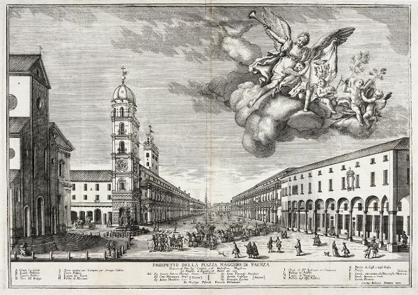 GIUSEPPE BALLANTI : Prospetto della Piazza Maggiore di Faenza.  - Asta Arte Antica, Moderna e Contemporanea [parte I] - Associazione Nazionale - Case d'Asta italiane