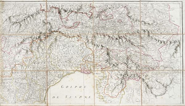 ALEXIS NICOLAS CHAUCHARD : Carte de la partie septentrionale de l?Italie Par M. Cauchard Capitaine d'Infanterie et Ingnieur Militaire Revue et Augmente Par Dezauche Gographe.  - Asta Arte Antica, Moderna e Contemporanea [parte I] - Associazione Nazionale - Case d'Asta italiane