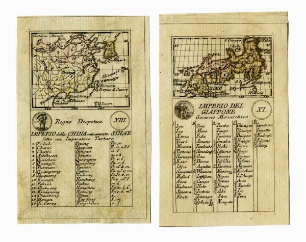 AGOSTINO DA RABATTA : Imperio del Giappone Governo Monarchico / Regno Dispotico Imperio della China anticamente Sinae sotto un Imperatore Tartaro.  - Asta Arte Antica, Moderna e Contemporanea [parte I] - Associazione Nazionale - Case d'Asta italiane