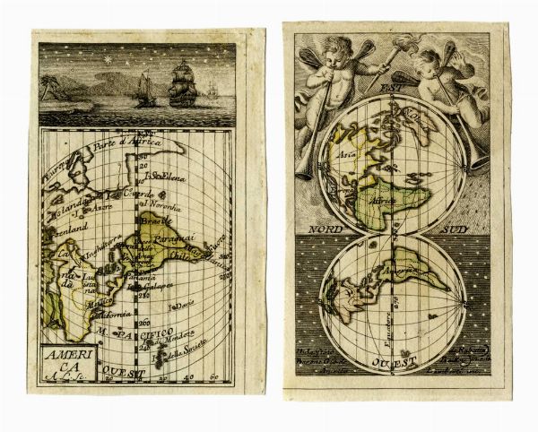 AGOSTINO DA RABATTA : Planisfero / America.  - Asta Arte Antica, Moderna e Contemporanea [parte I] - Associazione Nazionale - Case d'Asta italiane