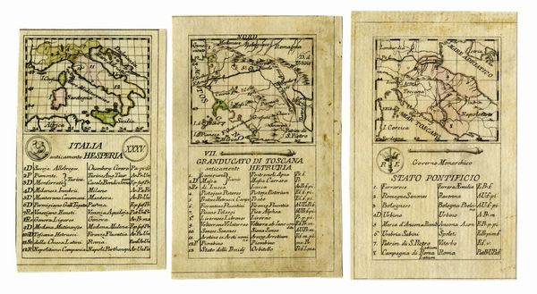 AGOSTINO DA RABATTA : Italia anticamente Hesperia / Granducato di Toscana anticamente Hetruria / Governo Monarchico. Stato Pontificio.  - Asta Arte Antica, Moderna e Contemporanea [parte I] - Associazione Nazionale - Case d'Asta italiane