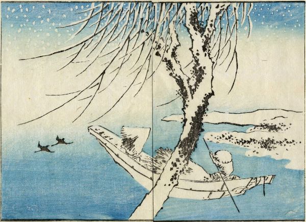 UTAGAWA HIROSHIGE I (AND? TOKUTAR?) : Scena fluviale da Rysai sohitsu gafu (LIbro di schizzi di Ryusai [Hiroshige]).  - Asta Arte Antica, Moderna e Contemporanea [parte I] - Associazione Nazionale - Case d'Asta italiane