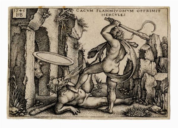 HANS SEBALD BEHAM : Ercole e Caco.  - Asta Arte Antica, Moderna e Contemporanea [parte I] - Associazione Nazionale - Case d'Asta italiane