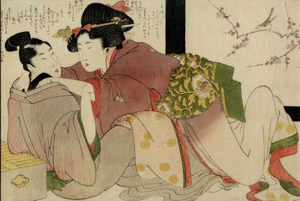 KITAGAWA UTAMARO : Una donna e il suo giovane amante.  - Asta Arte Antica, Moderna e Contemporanea [parte I] - Associazione Nazionale - Case d'Asta italiane