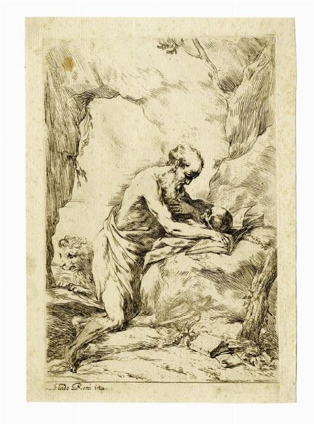 Bartolomeo Biscaino : San Gerolamo penitente.  - Asta Arte Antica, Moderna e Contemporanea [parte I] - Associazione Nazionale - Case d'Asta italiane