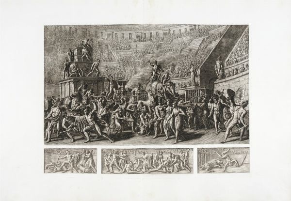 Luigi Ademollo : Gli spettacoli della antica Roma. Invenzioni pittoriche del professore Luigi Ademollo. Collezione terza.  - Asta Arte Antica, Moderna e Contemporanea [parte I] - Associazione Nazionale - Case d'Asta italiane