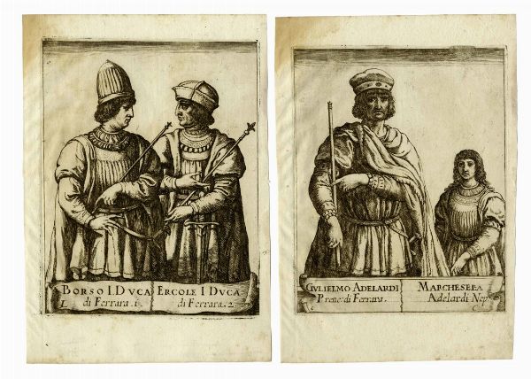 ANTONIO CARIOLA : Dodici tavole da Ritratti de ser.mi Principi D?Este sig.ri di Ferrara con l?aggionta de loro fatti pi memorabili ridotti in sommario.  - Asta Arte Antica, Moderna e Contemporanea [parte I] - Associazione Nazionale - Case d'Asta italiane