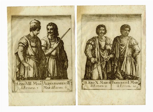 ANTONIO CARIOLA : Dodici tavole da Ritratti de ser.mi Principi D?Este sig.ri di Ferrara con l?aggionta de loro fatti pi memorabili ridotti in sommario.  - Asta Arte Antica, Moderna e Contemporanea [parte I] - Associazione Nazionale - Case d'Asta italiane