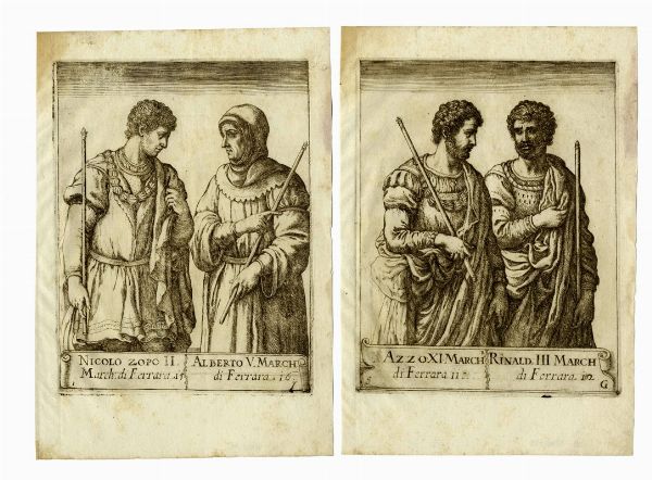 ANTONIO CARIOLA : Dodici tavole da Ritratti de ser.mi Principi D?Este sig.ri di Ferrara con l?aggionta de loro fatti pi memorabili ridotti in sommario.  - Asta Arte Antica, Moderna e Contemporanea [parte I] - Associazione Nazionale - Case d'Asta italiane