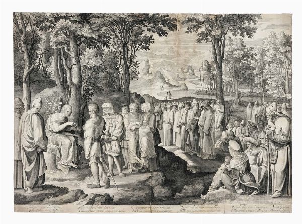 NICOLAES DE BRUYN : La predica del Battista.  - Asta Arte Antica, Moderna e Contemporanea [parte I] - Associazione Nazionale - Case d'Asta italiane