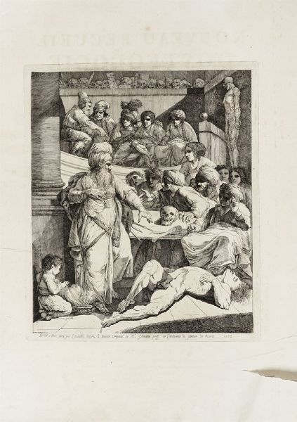 JACQUES GAMELIN : Sei tavole da Nouveau Recueil d'Ostologie et de Myologie, dessin d'aprs nature par Jacques Gamelin de Carcassonne, Professeur de Peinture, de l'Acadmie de Saint Luc de Rome, pour l'utilit des sciences et des arts,...  - Asta Arte Antica, Moderna e Contemporanea [parte I] - Associazione Nazionale - Case d'Asta italiane