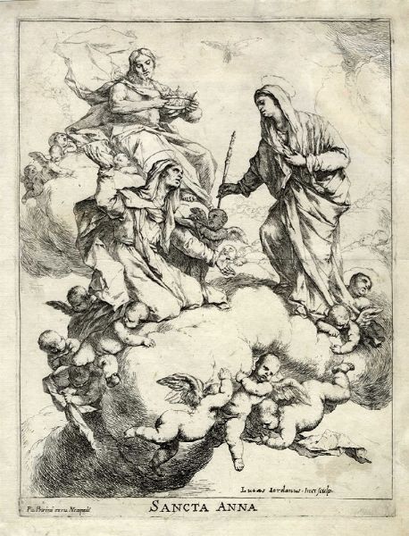 Luca Giordano : Incoronazione di Sant'Anna.  - Asta Arte Antica, Moderna e Contemporanea [parte I] - Associazione Nazionale - Case d'Asta italiane