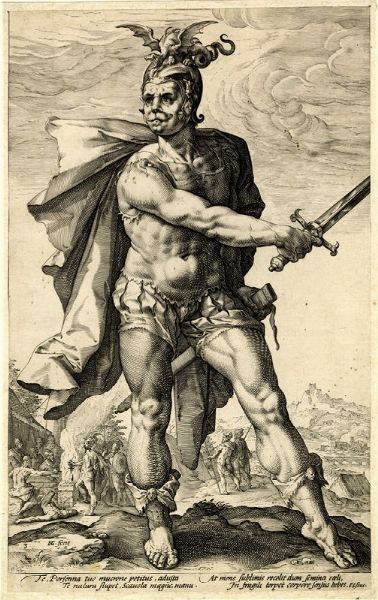 HENDRIK GOLTZIUS : Mucius Scaevola.  - Asta Arte Antica, Moderna e Contemporanea [parte I] - Associazione Nazionale - Case d'Asta italiane