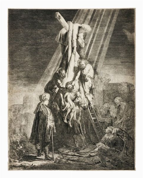 REMBRANDT HARMENSZOON VAN RIJN : La grande deposizione dalla croce.  - Asta Arte Antica, Moderna e Contemporanea [parte I] - Associazione Nazionale - Case d'Asta italiane