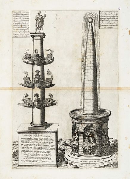 ANTOINE LAFRRY : Colonna rostrata (colonna di Duilio).  - Asta Arte Antica, Moderna e Contemporanea [parte I] - Associazione Nazionale - Case d'Asta italiane