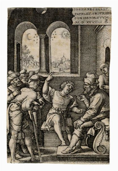 GEORG PENCZ : Giuseppe narra i suoi sogni al padre e ai fratelli.  - Asta Arte Antica, Moderna e Contemporanea [parte I] - Associazione Nazionale - Case d'Asta italiane