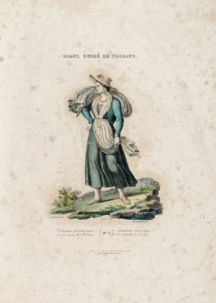 FRANCESCO PIERACCINI : Collection de Costumes des diverses Provinces du Grand Duchè de Toscane.  - Asta Arte Antica, Moderna e Contemporanea [parte I] - Associazione Nazionale - Case d'Asta italiane