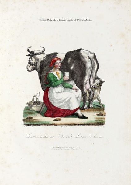 FRANCESCO PIERACCINI : Collection de Costumes des diverses Provinces du Grand Duchè de Toscane.  - Asta Arte Antica, Moderna e Contemporanea [parte I] - Associazione Nazionale - Case d'Asta italiane