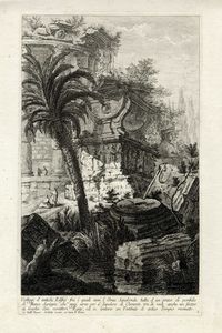 GIOVANNI BATTISTA PIRANESI - Vestiggi d'antichi Edificj fra i quali evvi l'Urna Sepolcrale tutta d'un pezzo di porfido di Marco Agrippa che oggi serve per il Sepolcro di Clemente XII.