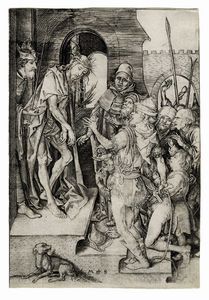 MARTIN SCHONGAUER - Cristo mostrato al popolo (Ecce Homo).